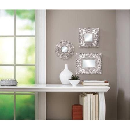 Baroque Mirrors Set of 3, Silver