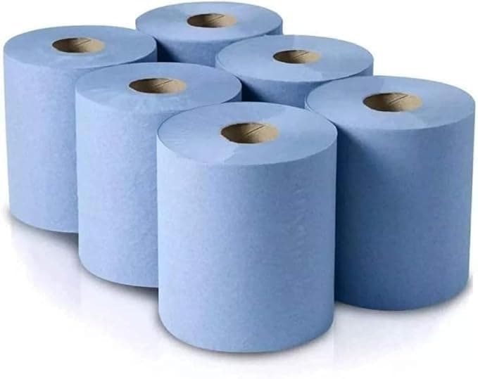 AAM Blue Roll 6 Pack for Kitchen, Workshop, Restaurants | Environment Friendly Paper Towels | Toilet Roll | Hygienic Fast Drying Tissue Paper