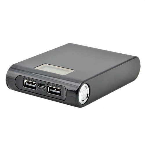 A Plus Supply 10400mAh Dual USB Universal Backup External Battery Pack Portable Power Pack Charger (Built-In LCD Indicator + Built-In Emergency LED Flashlight)