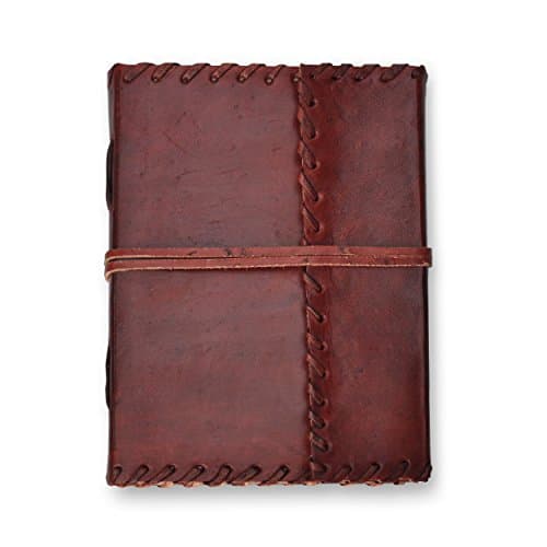 Handmade Leather Journal – 7" x 5" Unlined Diary, Travel Notebook and Sketchbook with 200 Pages - by Noteworthy