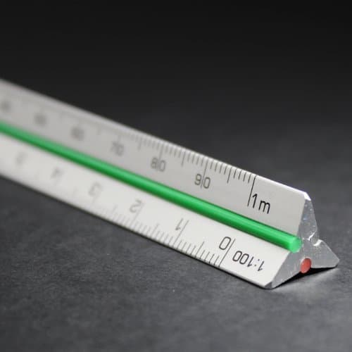 20cm 8" Metric Pocket Size Aluminium Aluminum Triangular Scale Ruler 1:2.5 1:5 1:10 1:20 1:50 1:100