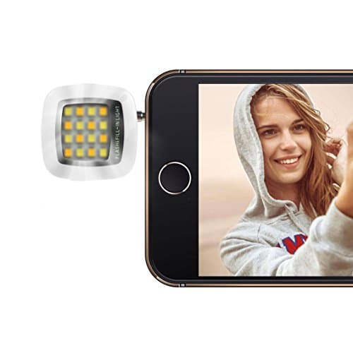 Selfie Light Universal Portable Mini 16 LED Night Phone Light Light For Best Photos Video In Dark For iPhone And Android and Camera By YEYIZU (White)