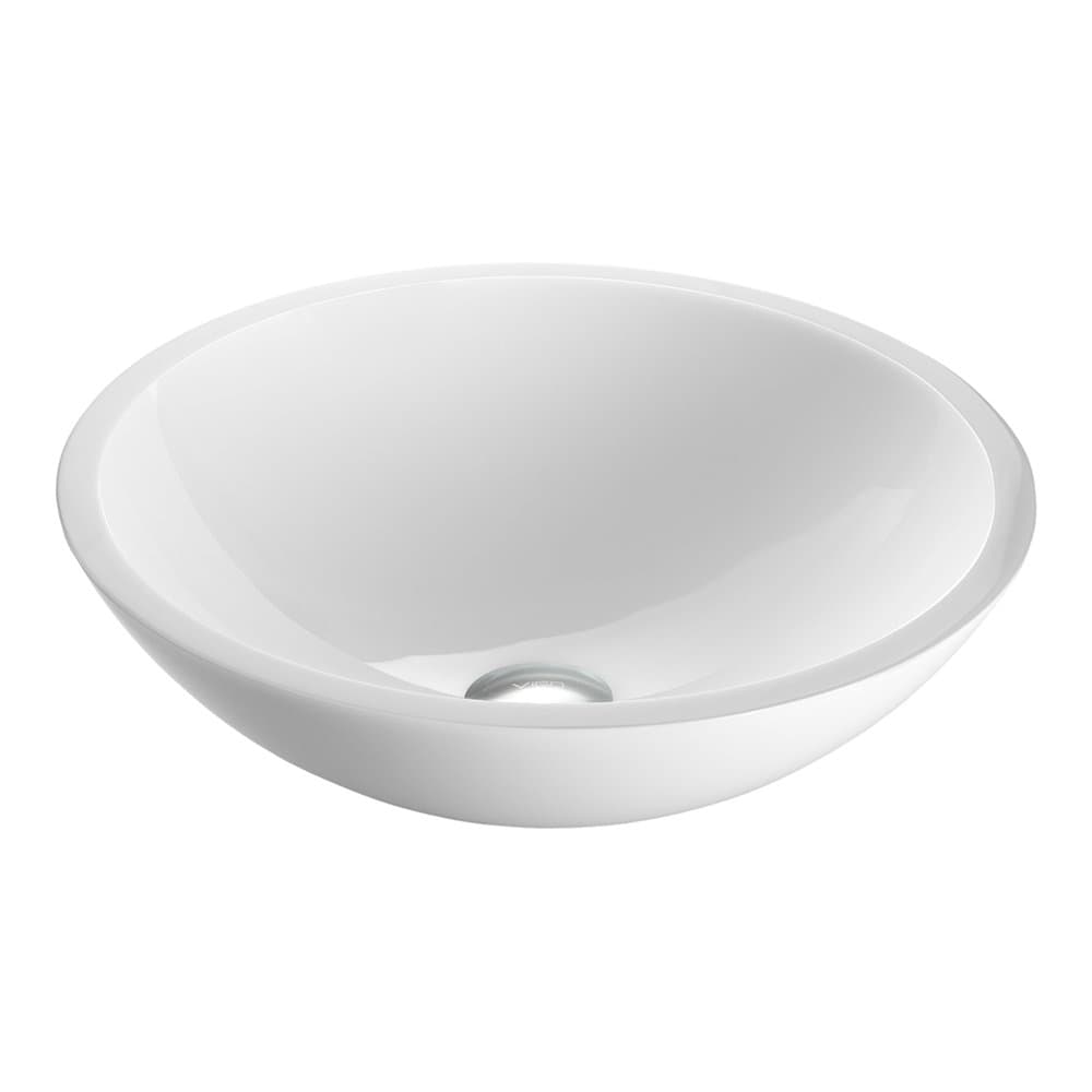 VIGO Flat Edged White Phoenix Stone Vessel Sink