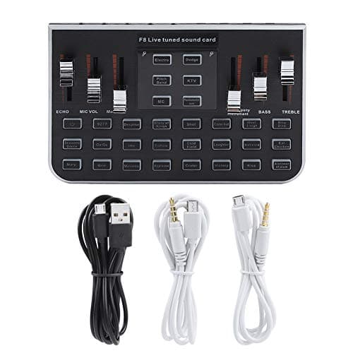 High Performance Sound Card for Live Broadcast with 4 variants Tones, Gaming Sound Card with Headphone Amp 23 Special Effects and 12 Kinds of Electronic Sound