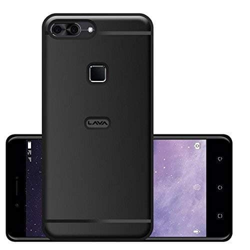 Thinkzy Soft Back Case Cover for Lava Z90 (Black)