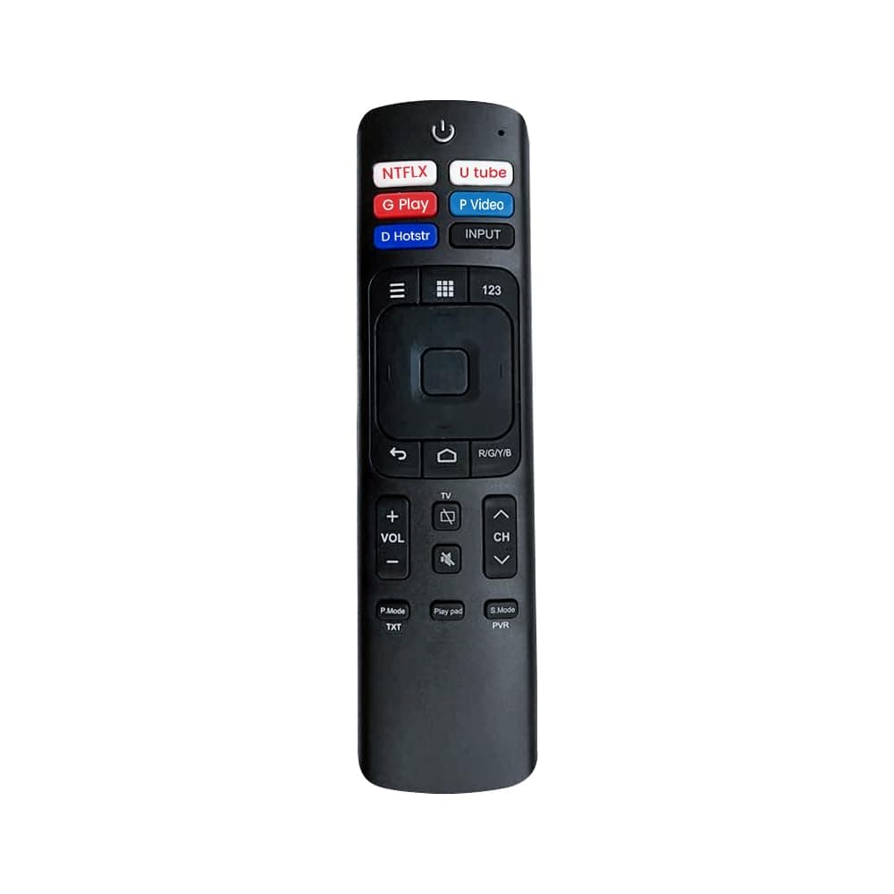 7SEVEN® Compatible with Vu Smart Tv Remote Control Suitable for PM and UT Series 4K Android LED Ultra HD UHD Television Non Voice Remote with Streaming apps - Match Key by Key for Optimal Performance