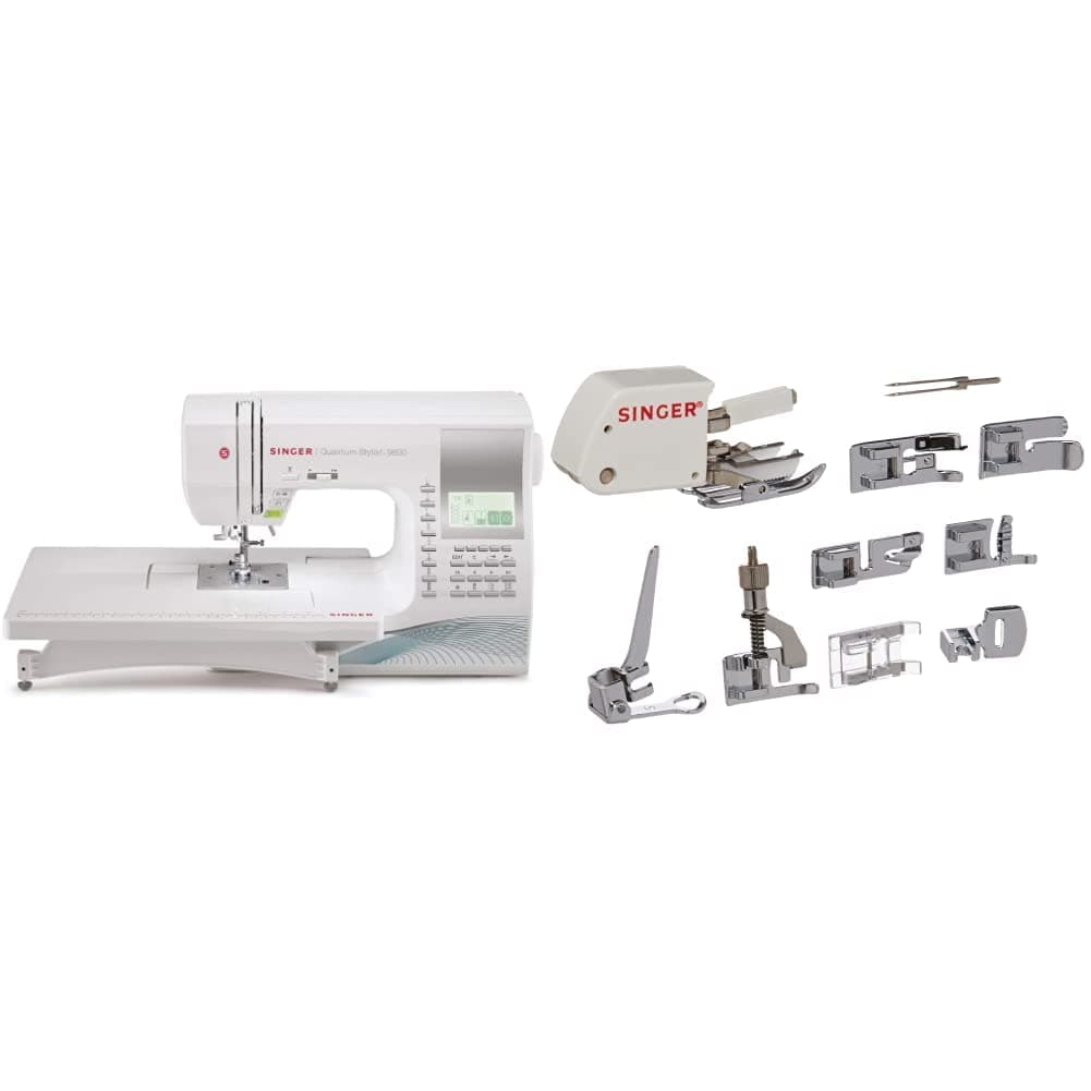 SINGER | Quantum Stylist 9960 Computerized Sewing Machine with Accessory Kit, Includes 9 Presser Feet, Twin Needles, & Case - Sewing Made Easy