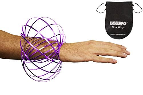 Flow Ring Kinetic 3D Spring Toy Sculpture Ring Game Toy for Kids Boys and Girl, Rave Accessories, Festival Accessories (Purple)