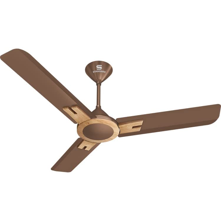 Standard Dasher Prime ES 1200mm High Speed Dust Resistant Ceiling Fan| Star Rated | Energy Efficient, 2 Year Warranty | Wood Finish Design (Brown Pinewood, Pack of 1)