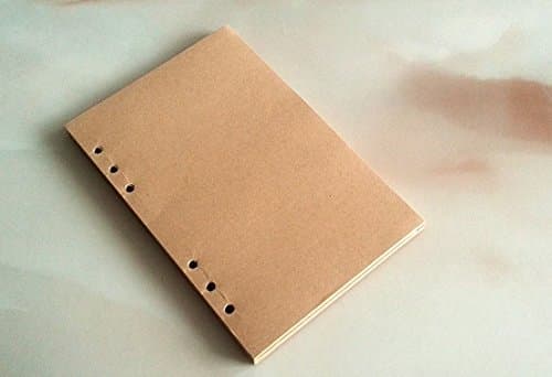100 Sheets A5 Size 6-Hole Paper Refill For Notebook Planner Journal Dairy (Blank Kraft)