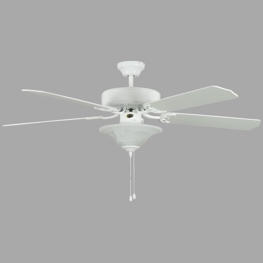 Nevaeh 52 in. White Ceiling Fan with Light Kit and 5 Blades