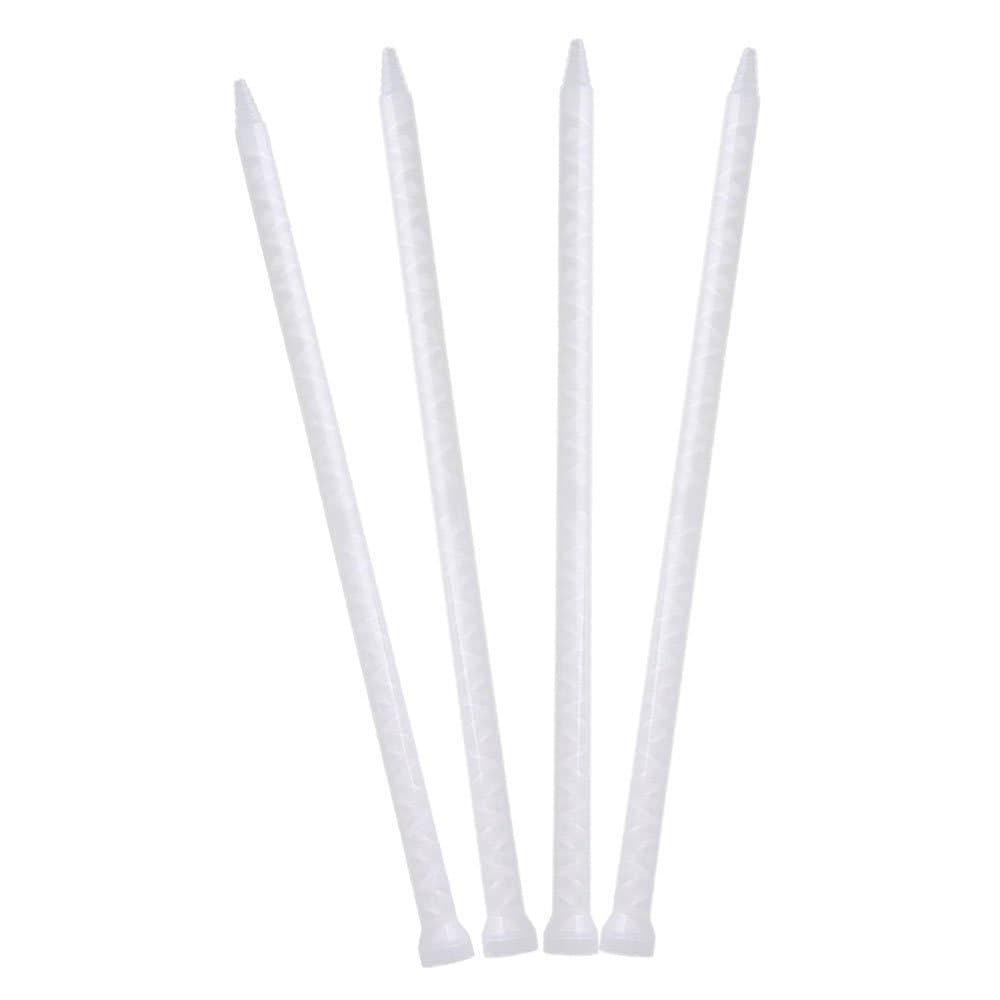 CNBTR 3mm Dia Plastic MC10-32 Static Mixer Mixing Nozzle White Bell Mouth for Adhesive Gun Dispenser Pack of 4
