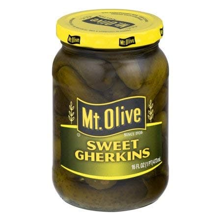 Mt Olive Sweet Gherkins 16oz 6pack