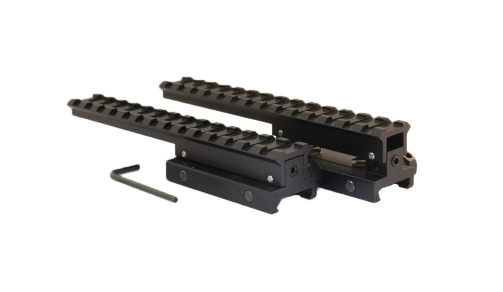HiLight 14 Slots 0.75"-1.00" Variable Height Picatinny Rail Bridge Raiser Extension Mount