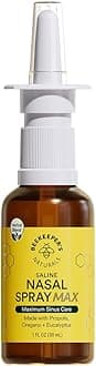 Beekeeper's Naturals Propolis Nasal Rinse Spray Max, Relief for Adults w/Eucalyptus, Oregano & Saline, Clears Nasal Congestion, Moisturizes Sinus Canal, & Decongest Sinus Cavities, 1 fl oz