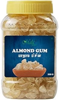 MALA Almond Gum -200 GMS / Badam Pisin Gond Katira Pure Organic - 200 Gm (Edible Gum)