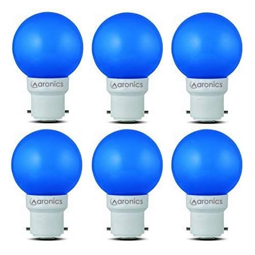 Aaronics Deco Mini 0.5-Watt Base LED Bulb (Blue and Pack of 6)