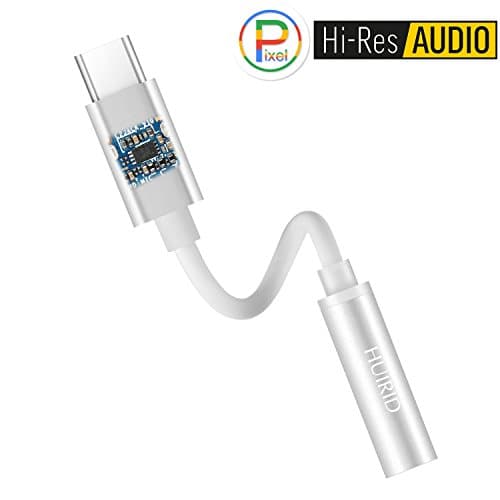 Pixel 2 Type C Audio Adapter, HUIRID [Upgraded Version] Type C to 3.5mm Headphone Jack Aux Adapter, Compatible with Google Pixel 2/2XL, Moto Z, HTC U, Samsung S8, LG & more USB C Port Devices (Silver)