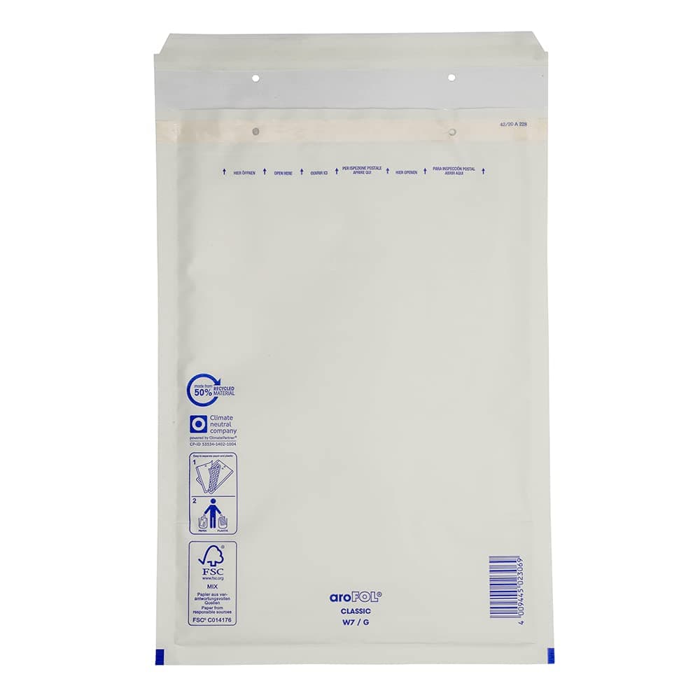 100 x Bubble Wrap Protective Bags White Size G / 7 250 x 350 mm Bubble Wrap Protective Bag Envelopes