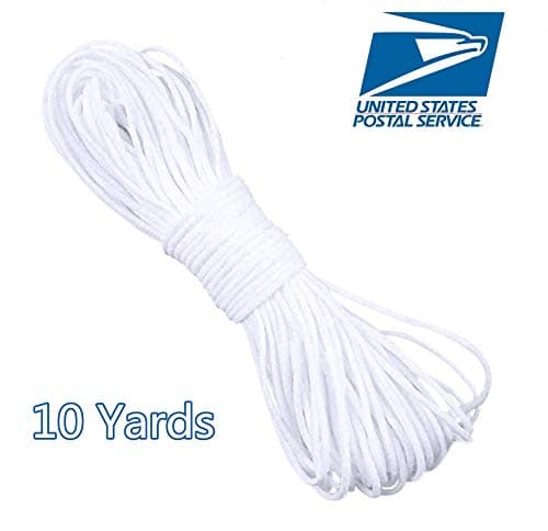 10 Yard Elastic Band White Earloop Cord Ear Tie Rope Elastic Cord Elastic Rope Elastic Thread Beading String for Sewing(Order from Auteck to Enjoy The Authentic Service)
