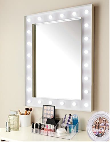 Goetic Hollywood 24 LED Bulb Mirror Needs 3 x AA batteries (not included).