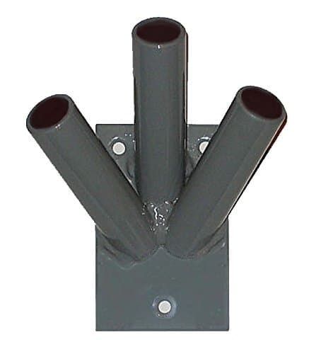 Grey Flagpole Holder Metal Wall Mount Bracket 3 Flag Pole