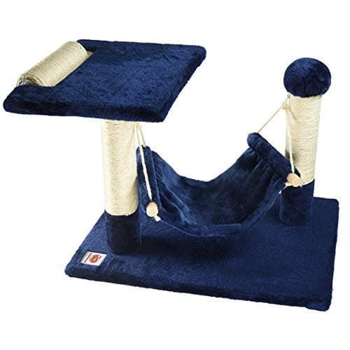 Sweekys Cat Tree Perch with Hammock & Scratching Posts | 19-Inch Cat Tower Condo with Plush Beds | Furniture Play House Activity Center for Cats | Premium Pet Supplies for Your Home