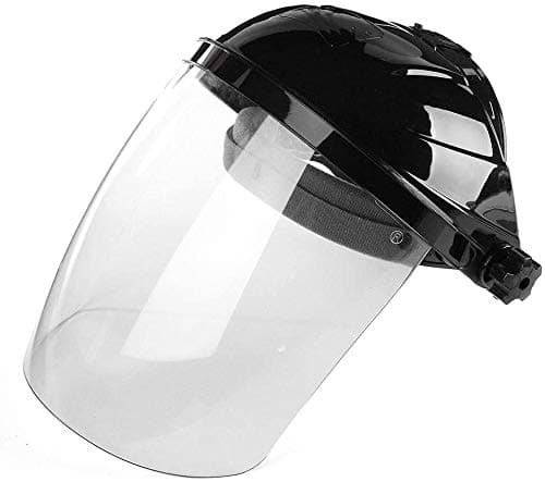 Safety Face Shield Grinding Visor,Adjustable Welding Grinding Helmet with Ratchet Headgear,Clear Anti-Fog Window,Eye And Head Protection(Black)