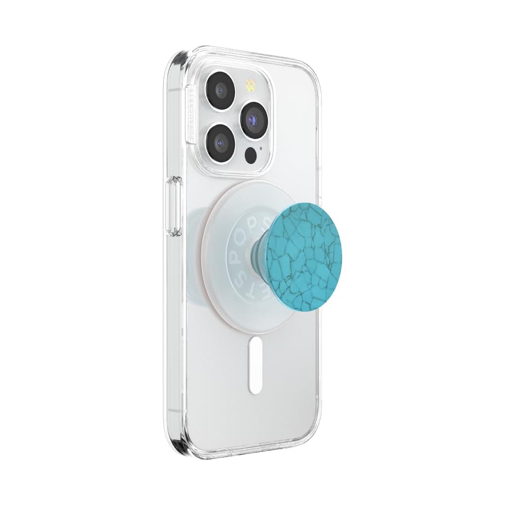 PopSockets Phone Grip for MagSafe with Kickstand, Magnetic Stand, Swappable Top, Secure Hold for iPhone MagSafe Cases, Phone & Tablet Grip, Cute PopSockets - Accent Turquoise