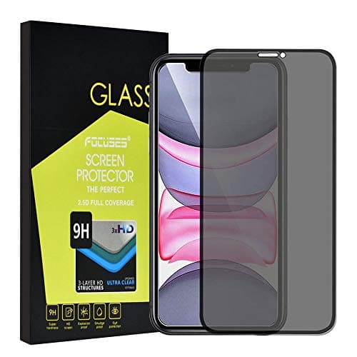 Focuses iPhone 11 Screen Protector,Privacy Screen Protector 3D Full Coverage,[Bubble Free] Anti-Spy Tempered Glass for iPhone 11/XR (Grey)