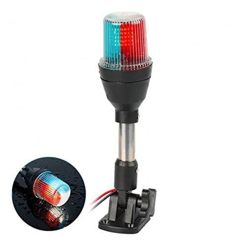 LEANINGTECH Boat Marine Fold Down All Round Light Tri-Color Anchor Masthead LED Navigation Lights, IP65 Red Green Stern Light
