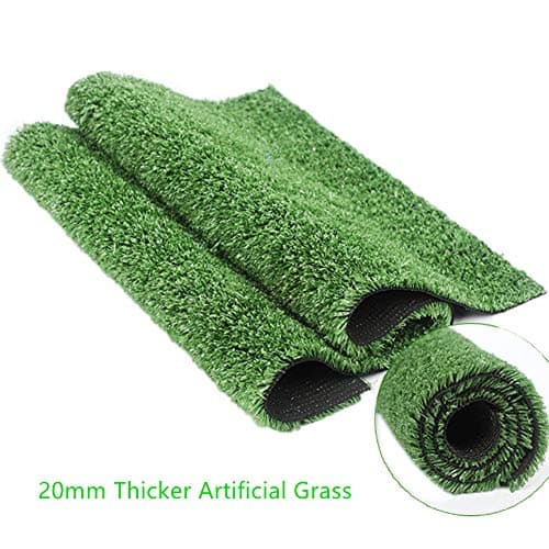 20mm Pile Height Thicker Artificial Grass Cost-Effective and High Density Fake Turf - Army Green