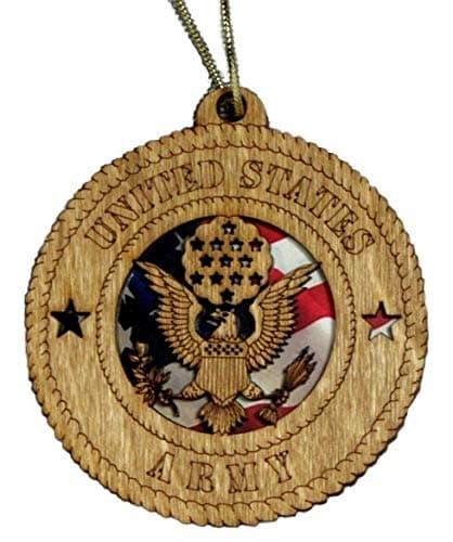 Army Ornament with American Flag
