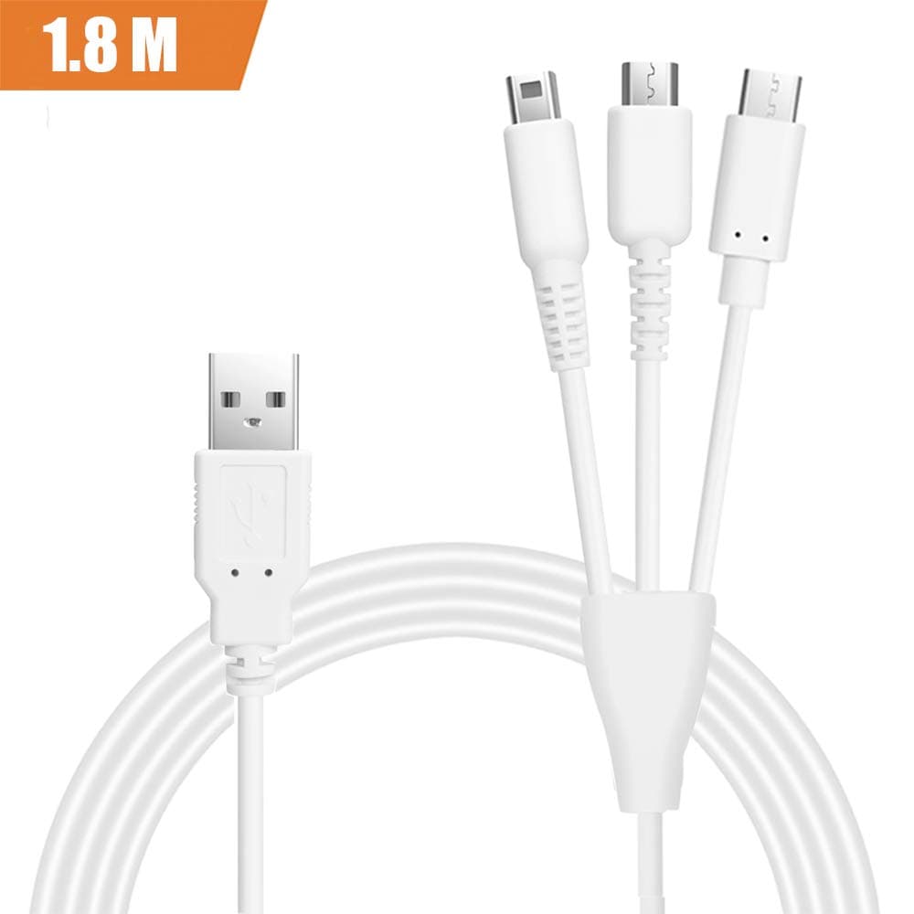 MUZHI Multi Charger Cable 6ft MXRS 3 in 1 Multiple USB Charging Cord Suitable for Nintendo Switch/Nintendo New 2DS XL/ 3DS XL/ 2DS/ 3DS/ DSi/DSi XLL/Nintendo Ds Lite(Charging Only)