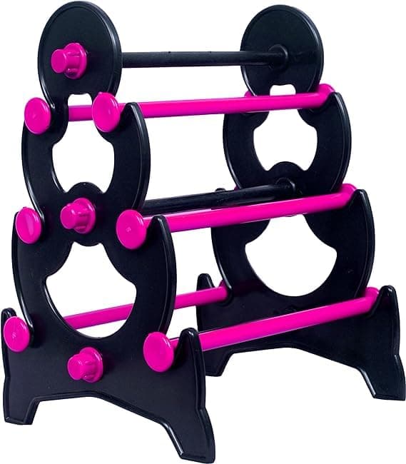 Bangle Stand/Organizer/Storage/Holder Plastic For Women Dressing Table/Wardrobe Chudiyan/Valayal 3 Step Mini Stand/Tower Jewellery Display (Pink)