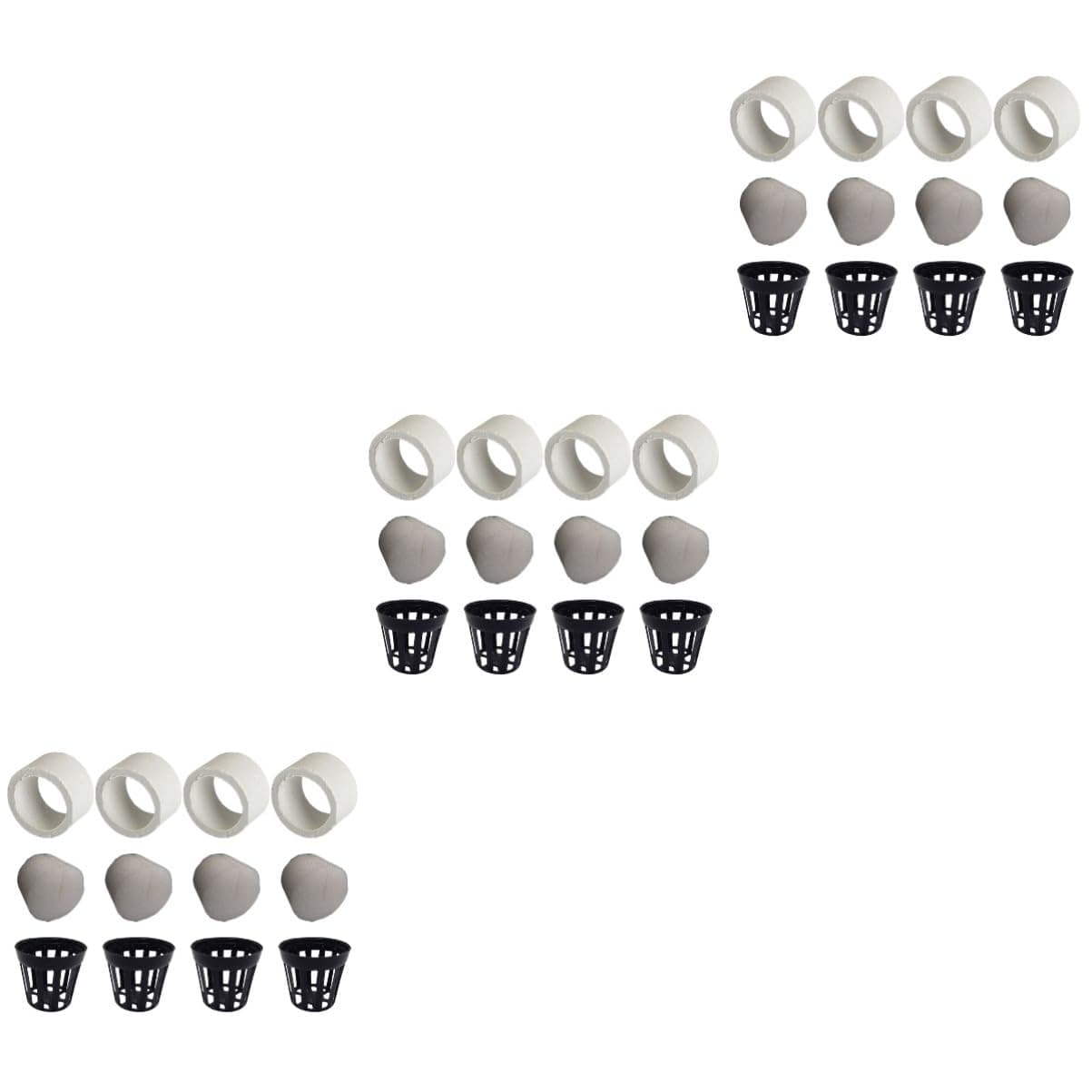 Yardwe 30 Sets Planting Ring Three Piece Set Semi Hydroponic Pots Water Plant Basket Aquarium Fertilizer Baskets Hydroponics Slotted Mesh Floating Pot Ceramics Potted Plant Nursery Cup