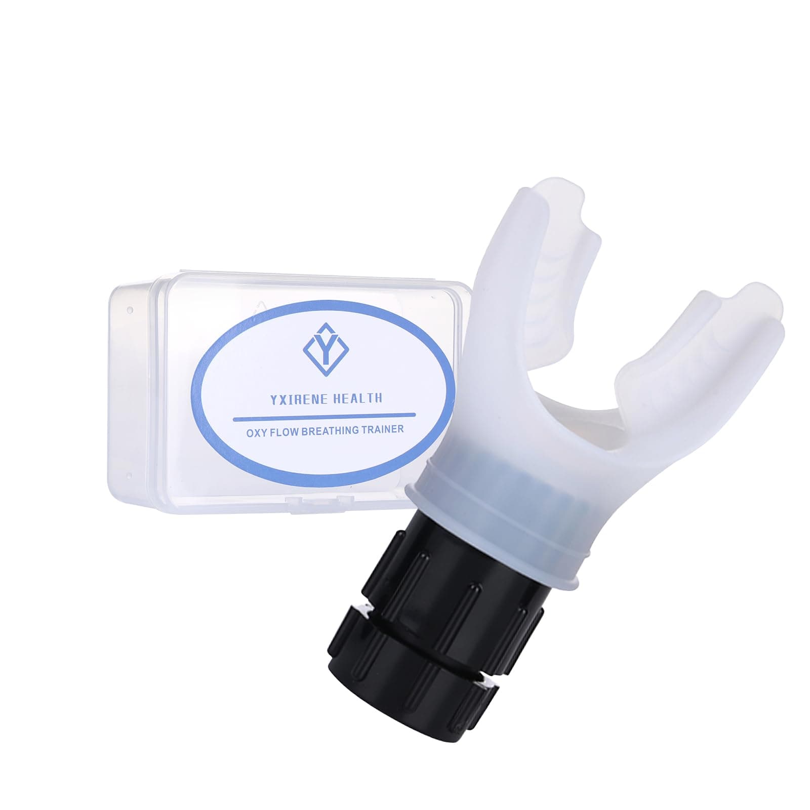 YXIRENE Respiratory Trainer | Compact Exercise Device with Adjustable Resistance | Improve Capacity | EnhanceMuscle Training | Pure Silicone | Easy to Clean (White)