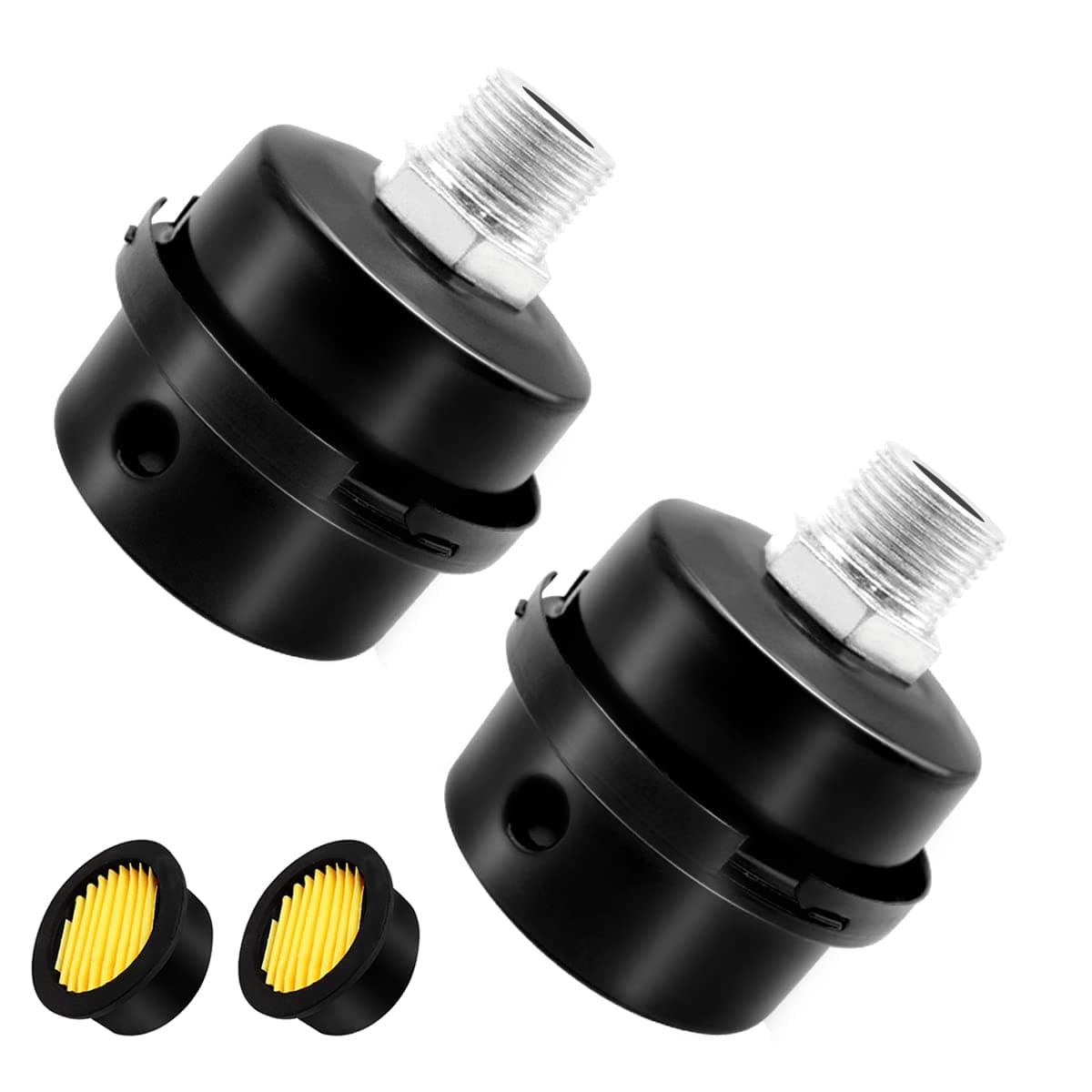 2pcs 1/2" Thread Air Compressor Silencer,Air Compressor Intake Filter Sound Muffler Accessories 20mm for generators,blowers, exhaust ports