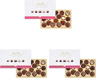 Lindt Master Chocolatier Collection - 18 Assorted Milk, Dark and White Chocolates, Medium Box, 184g - Gift Present or Sharing Box - Mother's Day, Birthday, Celebrations, Congratulations, Thank you
