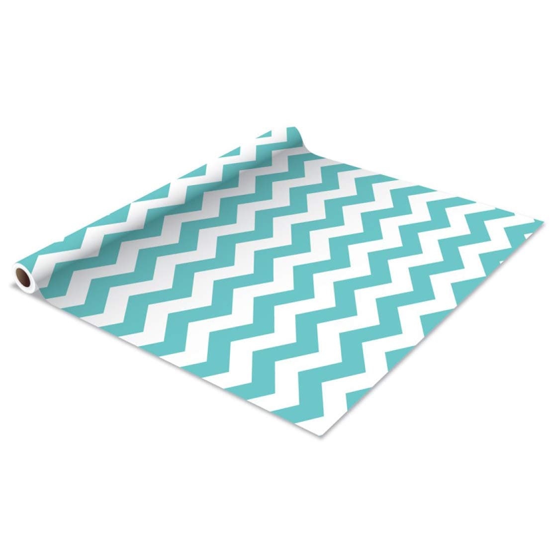 Macbeth Collection Self-Adhesive Shelf Liner 2-Pack - Rugby Chevron Aqua Pop