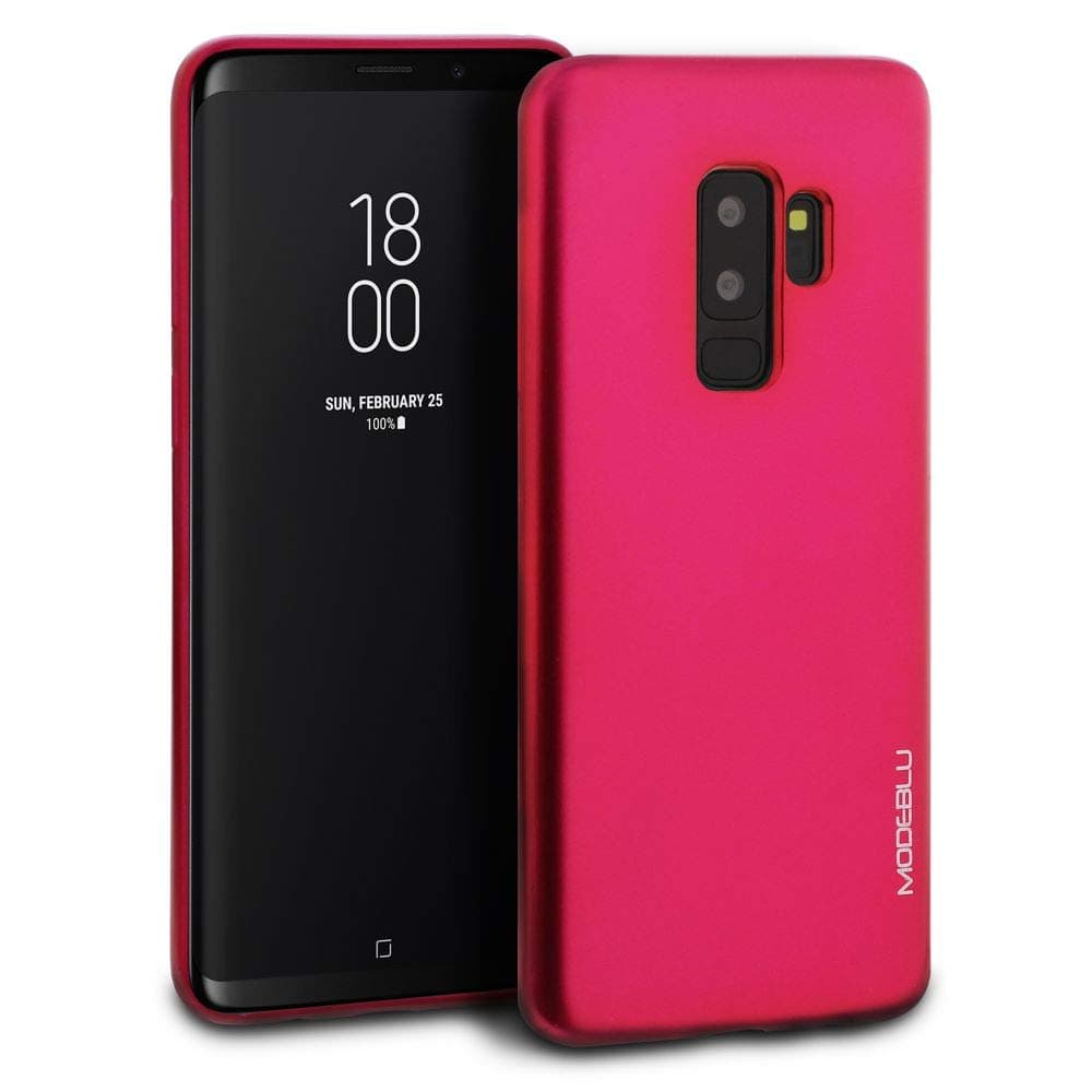Galaxy S9 Plus Case, ModeBlu [M-Gel Case Series] [Hot Pink] Protective Metallic Case Bumper Slim Fit Shock Absorbent Cover [Drop Protection] for Samsung Galaxy S9 Plus