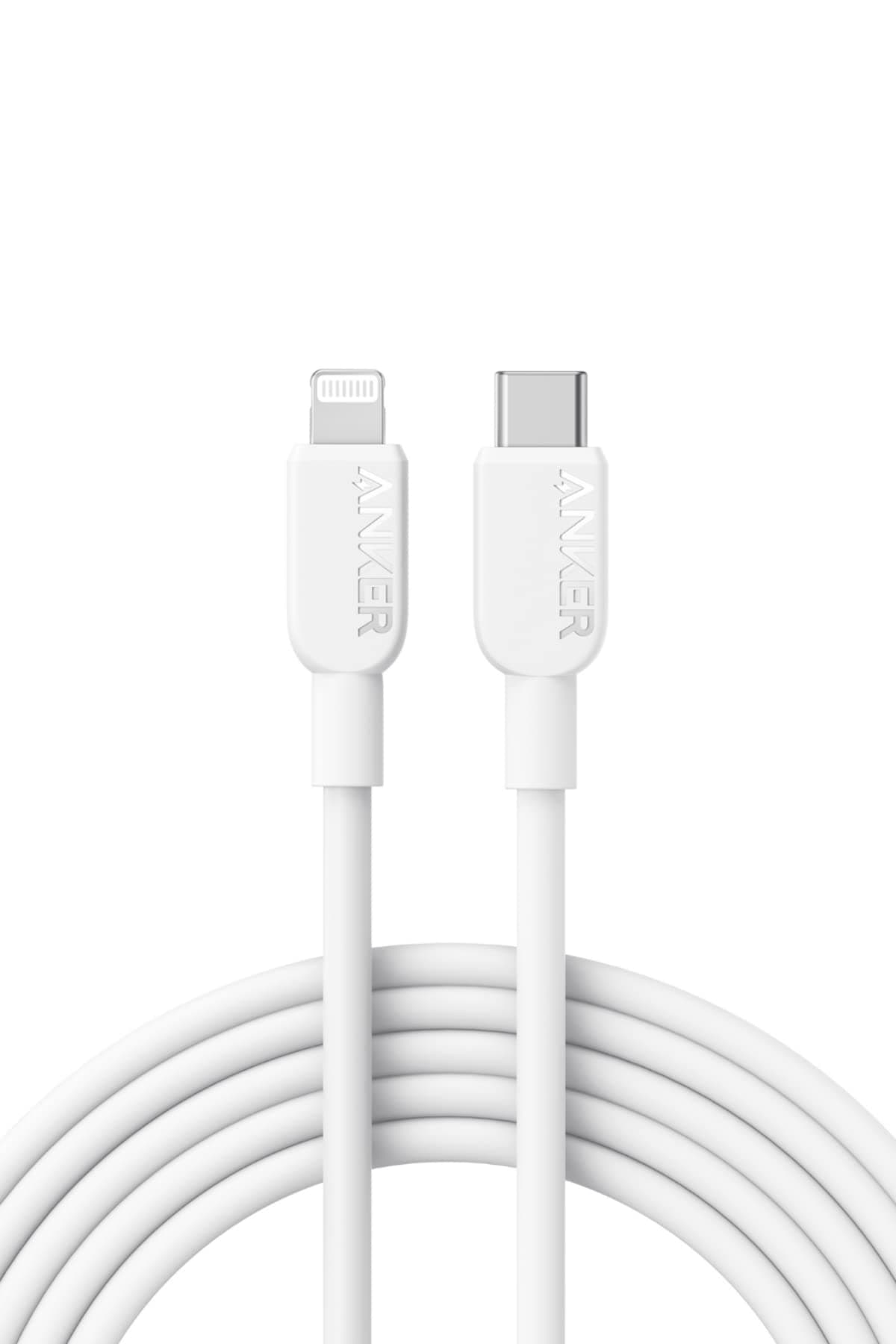 Anker 310 USB-C & Lightning Cable MFi Certified for iPhone 14 / 14 Pro Max / 14 Plus / 13 / 13 Pro / 12 / 11 / X / XS / XR / 8 Plus Various (3.0m White)
