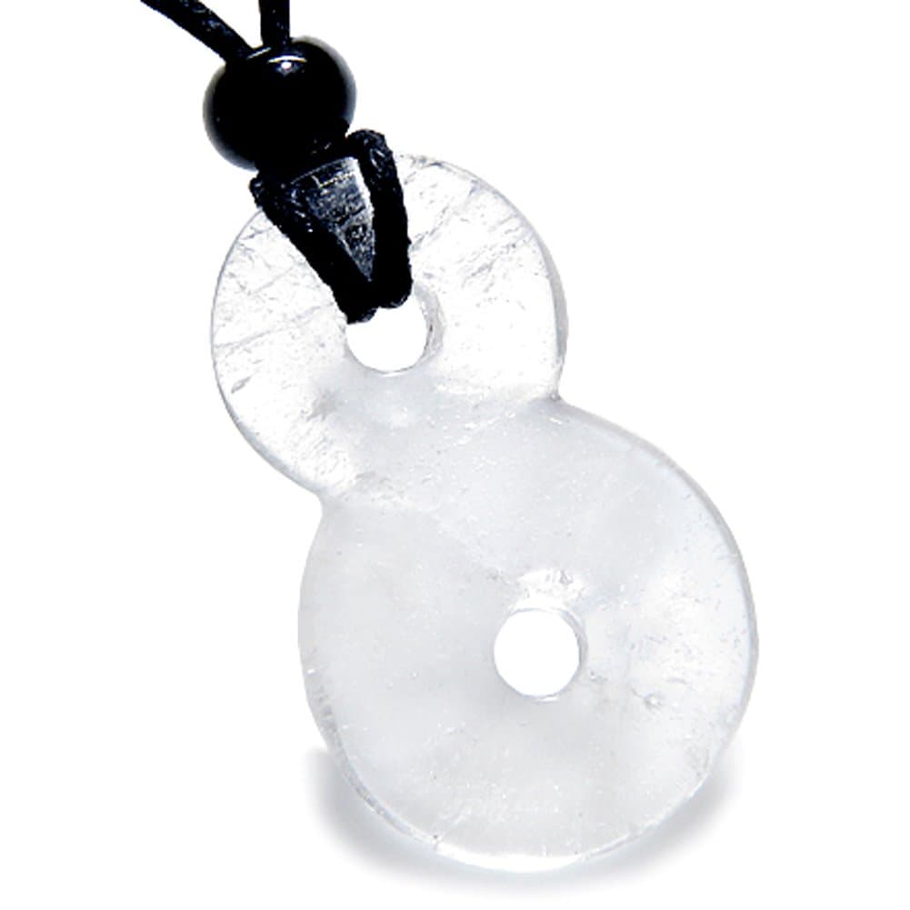 Infinity Healing Magic Powers Knot Amulet Crystal Quartz Gemstone Pendant Necklace