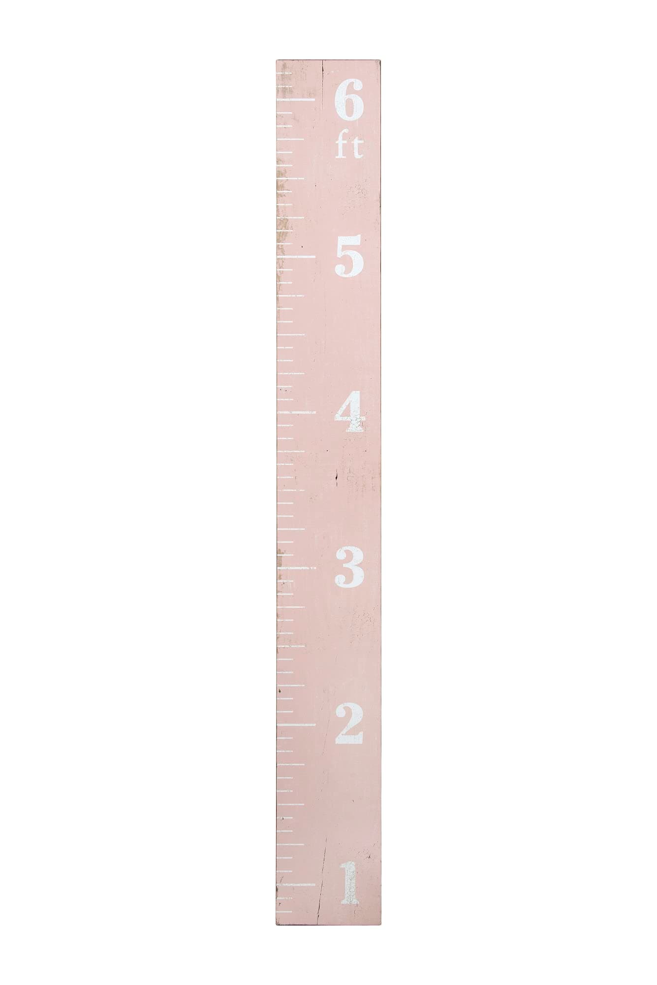 Creative Co-Op Growth Chart Ruler Décor Wall Art, Pink, 0.75" x 66.00"