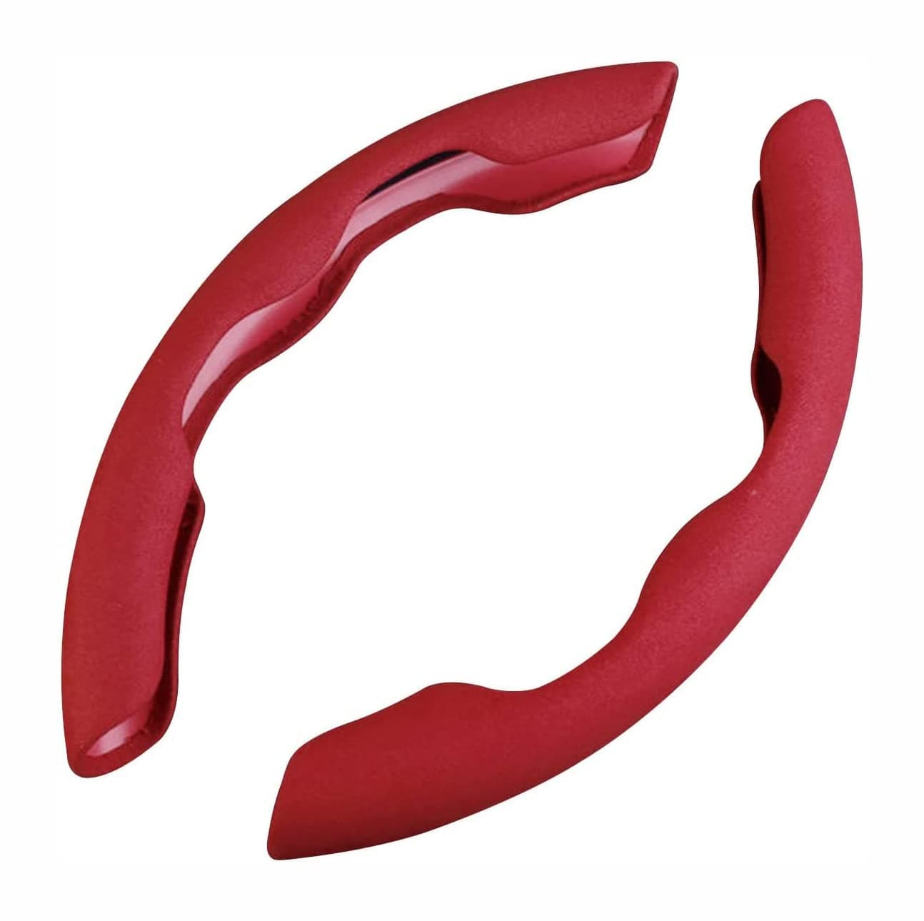 Pmkvgdy 2 Pack Car Steering Wheel Covers for Hon-da CRV Urv Inspire Life HRV Civic Jade, Non-slip Breathable Segmented Steering Wheel Protector,B-red