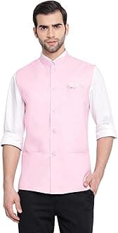 VASTRAMAYMen's Cotton Blend Nehru Jacket