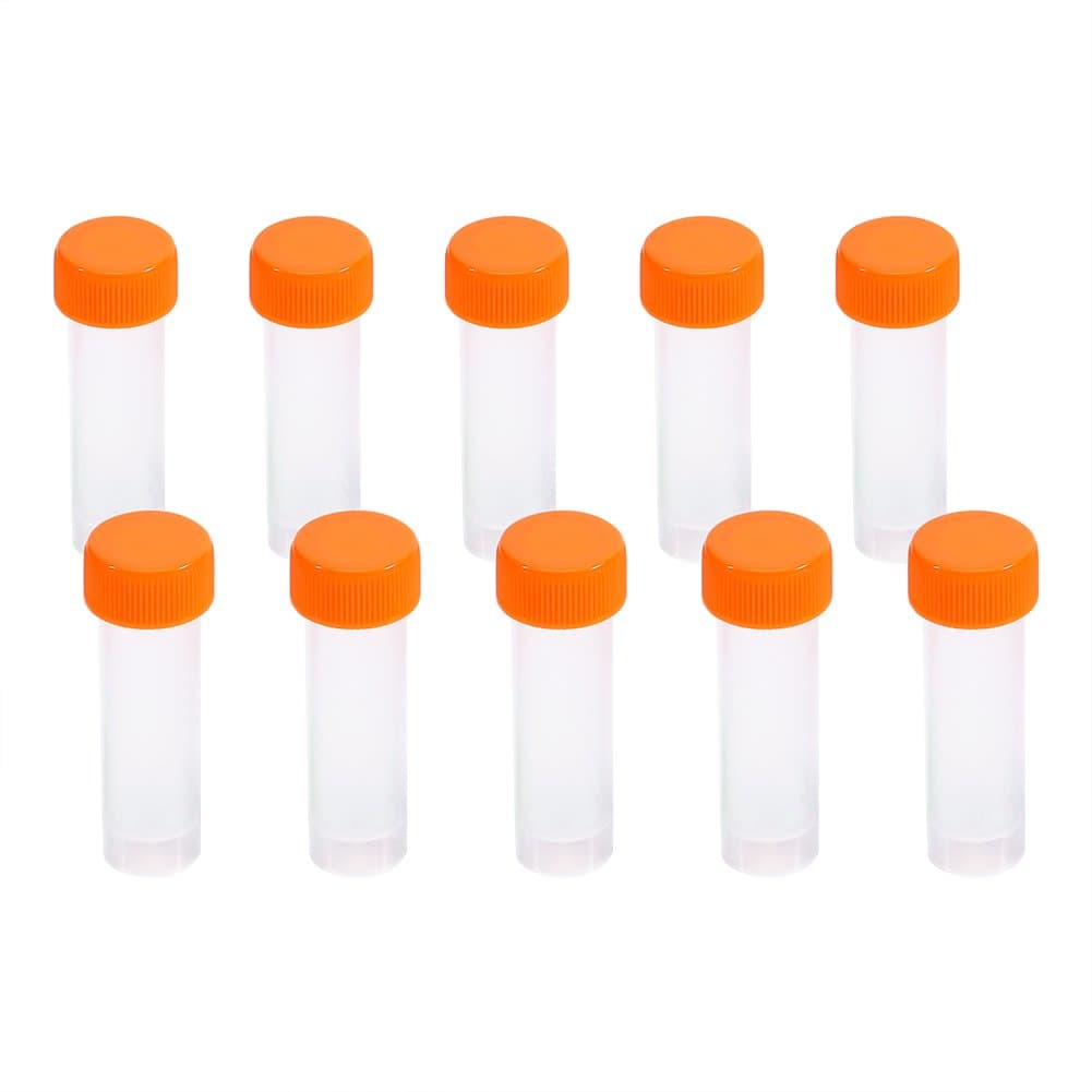 5ml Plastic Test Tubes with Screw Cap Lids, Graduated Marks for Lab Use, 10pcs Pack of 5ml Plastic Test Tubes for Scientific Experiments, Laboratory Supplies