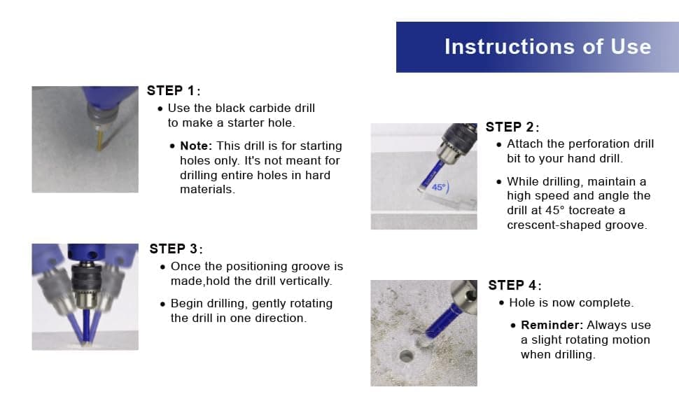 Farhigh 9 PCs Diamond Drill Bit Set for Porcelain, Ceramic, Glass & More - Versatile Tile Drill Bits for Efficient, Precise Drilling