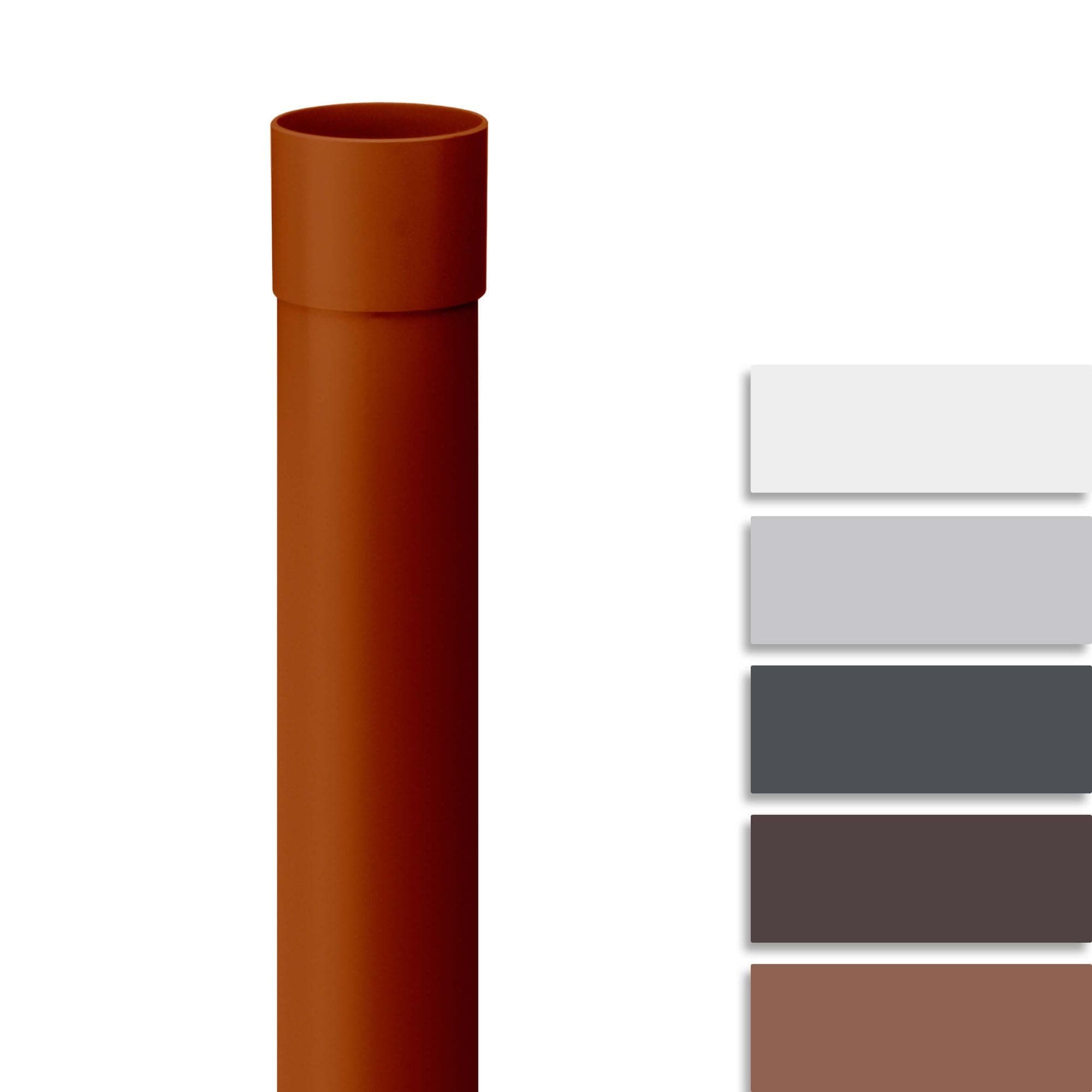 – Downpipe 100 cm, PVC 75mm, Brown Downpipe Gutter Accessories, Simple Push-fit Installation, Made in Germany