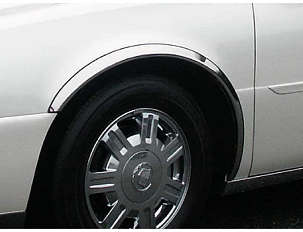 QAA is Compatible with 2000-2005 Cadillac DeVille, 2006-2011 Cadillac DTS 4 Piece Molded Stainless Steel Wheel Well Fender Trim Molding, 1.25" Width WZ40245